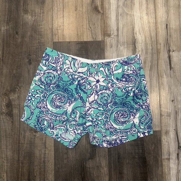 Lilly Pulitzer Shorts Womens 00 Callahan Seafoam Green Montauk Preppy Beach - Picture 2 of 8